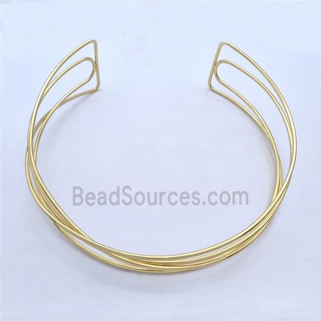 Copper Wire Collar Necklace Gold Plated