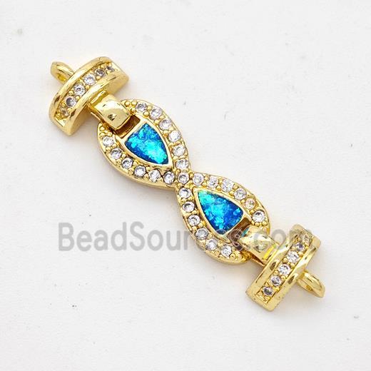 Copper Connector Pave Fire Opal Zirconia Infinity 18K Gold Plated