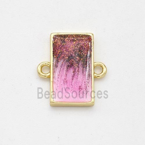 Copper Rectangle Connector Painted 18K Gold Plated