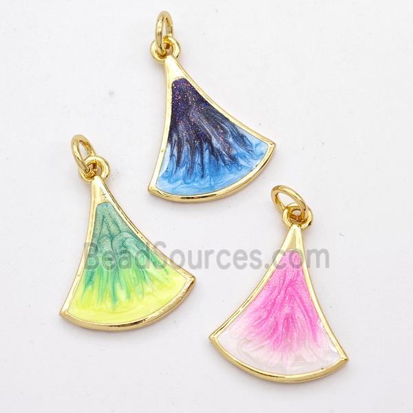 Copper Leaf Pendant Painted 18K Gold Plated Mixed