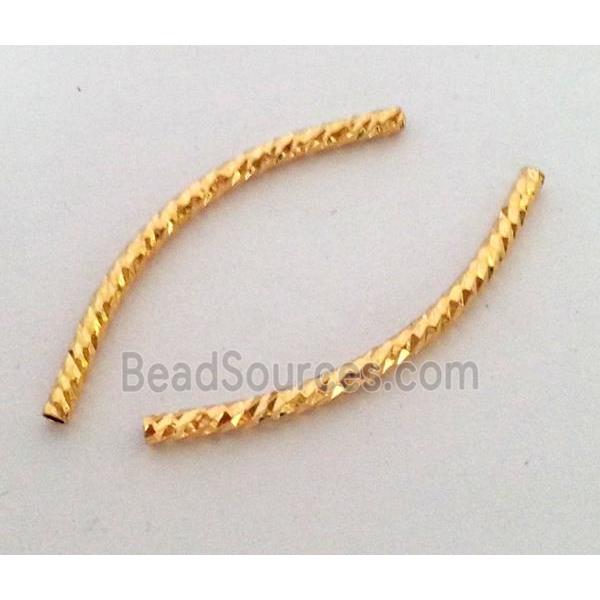 colorfast copper tube bead, gold plated