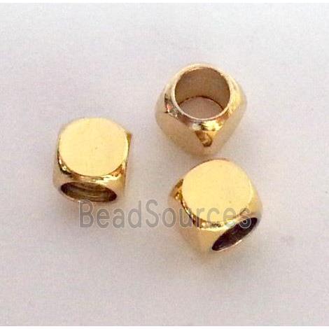 colorfast copper tube bead, gold plated