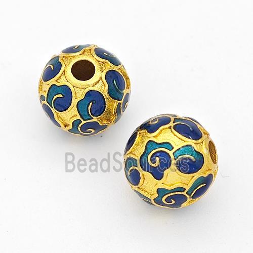 Copper Round Beads Painted Gold Plated