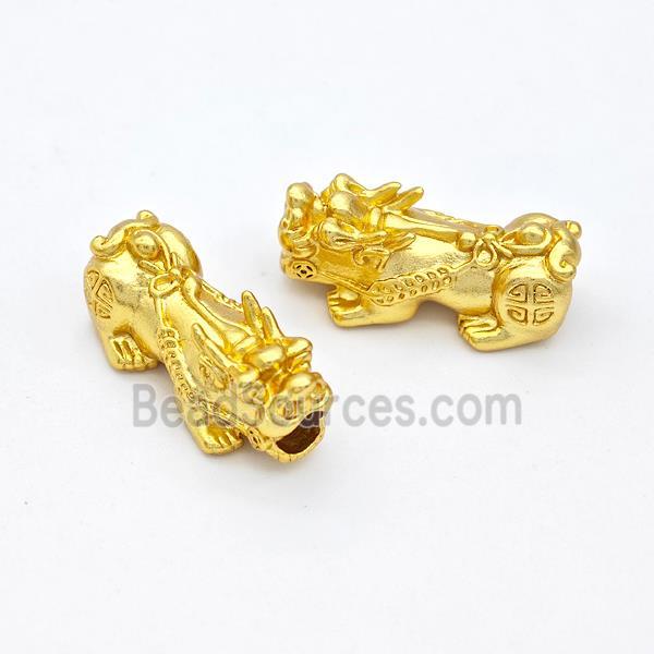 Copper Pixiu Charms Beads Large Hole Gold Plated