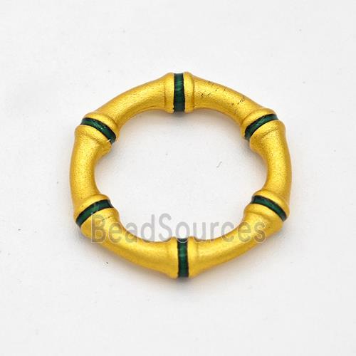 Copper Circle Connector Painted Bamboo Gold Plated