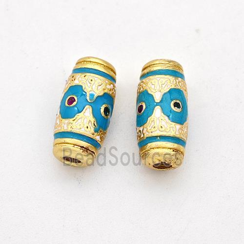 Copper Rice Beads Pave Zirconia Painted Gold Plated