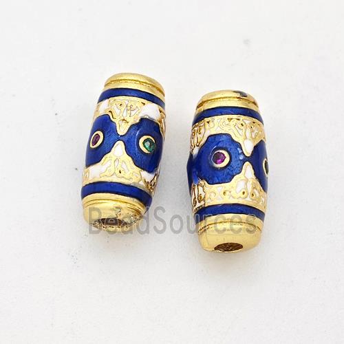 Copper Rice Beads Pave Zirconia Painted Gold Plated