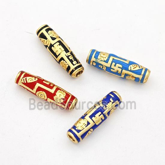 Copper Rice Beads Enamel Gold Plated Mixed