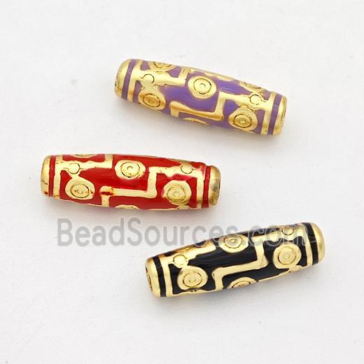 Copper Rice Beads Enamel Gold Plated Mixed