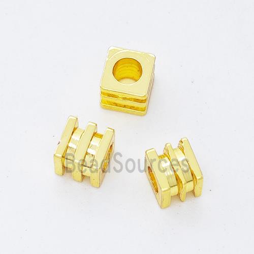 Copper Cube Beads Gold Plated