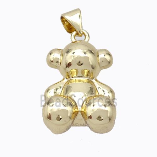 Copper Bear Pendant Hollow Gold Plated