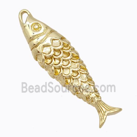 Copper Fish Pendant Hollow Gold Plated