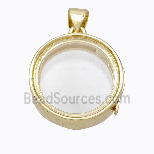 Copper Circle Locket Pendant Gold Plated