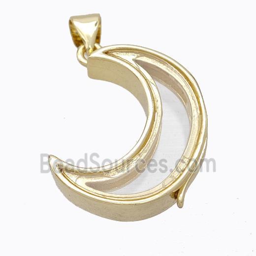 Copper Moon Locket Pendant Gold Plated