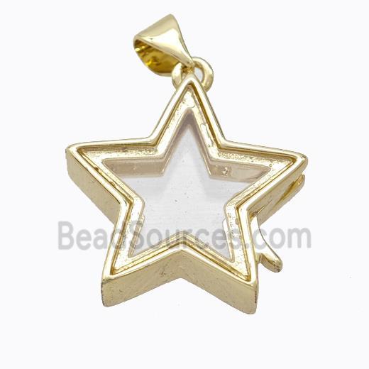 Copper Star Locket Pendant Gold Plated