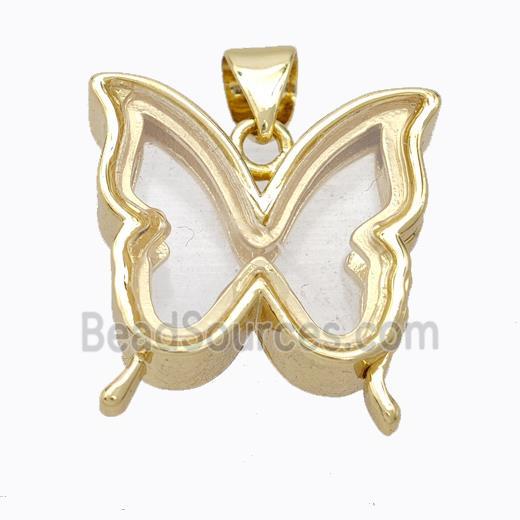 Copper Butterfly Locket Pendant Gold Plated