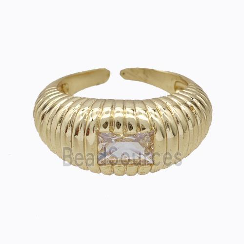 Copper Ring Pave Zirconia Gold Plated