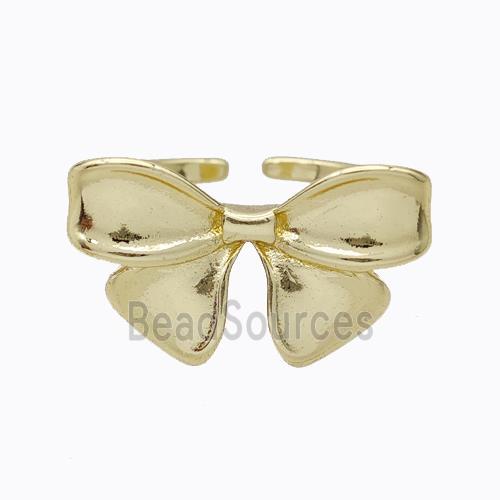 Copper Ring Bow Gold Plated