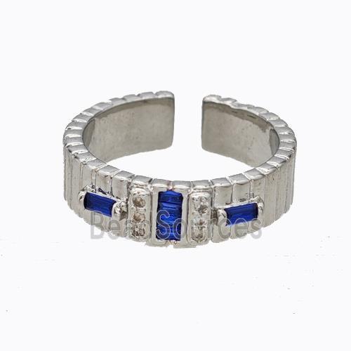 Copper Ring Micropave Zirconia Platinum Plated