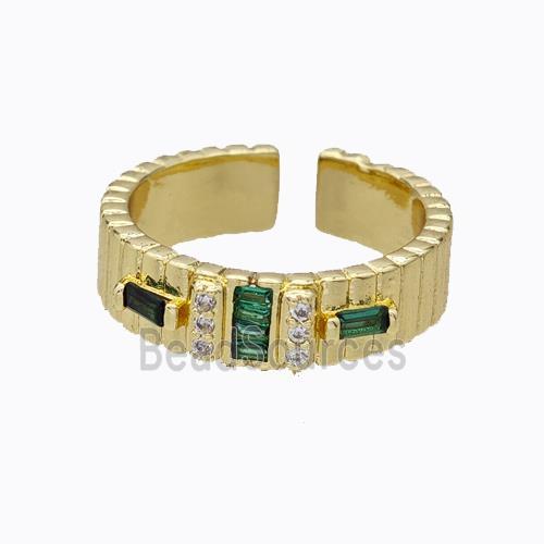 Copper Ring Micropave Zirconia Gold Plated