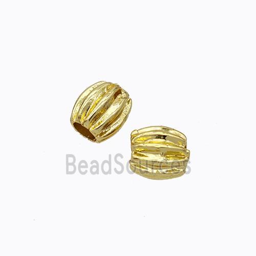 Copper Barrel Beads Large Hole Gold Plated