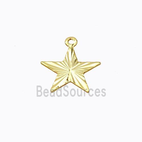 Copper Star Pendant Flat Gold Plated