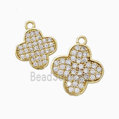 Copper Pendant pave zircon, Gold Plated