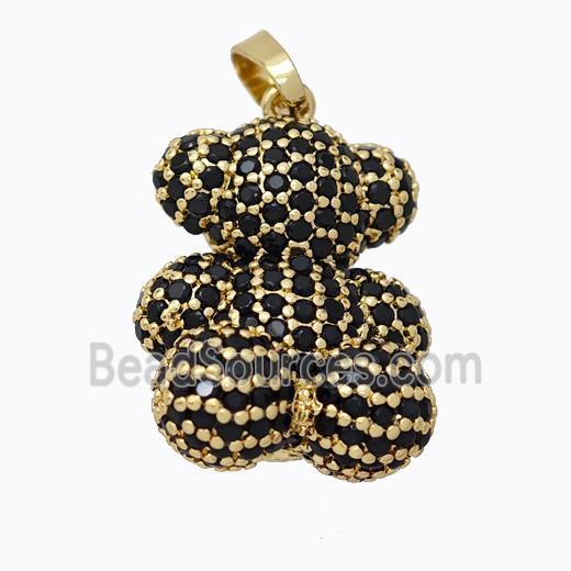 Copper Pendant pave zircon, Gold Plated