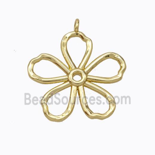 Copper Pendant pave zircon, Gold Plated