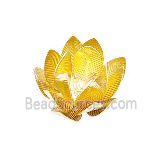 Copper Lotus Beads Flower Gold Plated