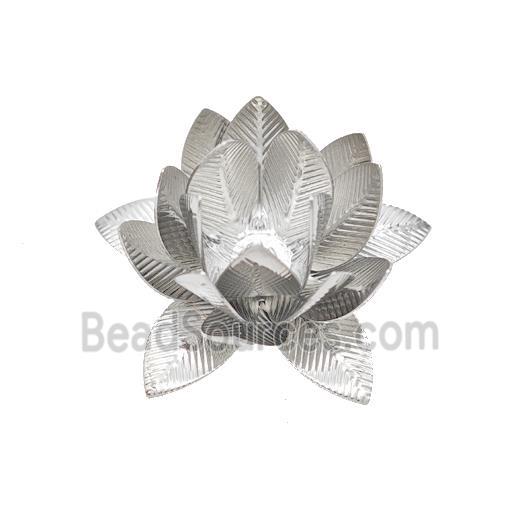 Copper Lotus Beads Flower Platinum Plated