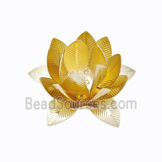 Copper Lotus Beads Flower Gold Plated