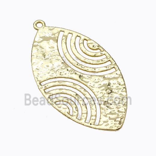 Copper Pendant pave zircon, Gold Plated