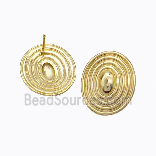 Copper Earring Studs, Gold Plated