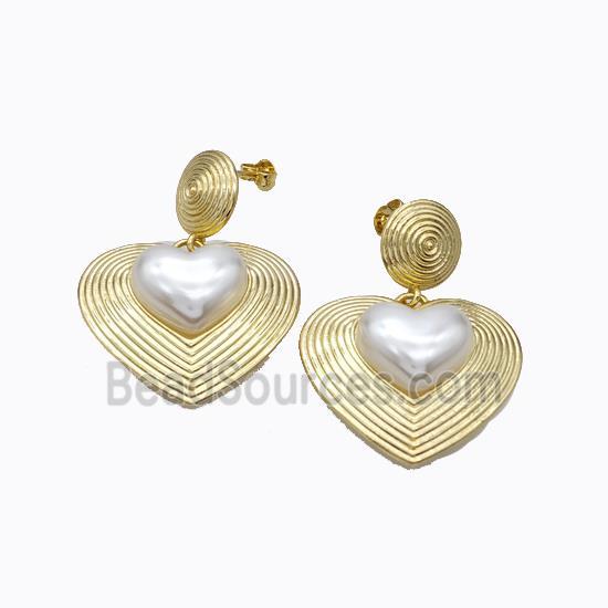 Copper Earring Studs, Gold Plated