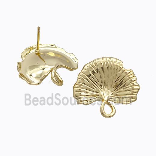 Copper Earring Studs, Gold Plated