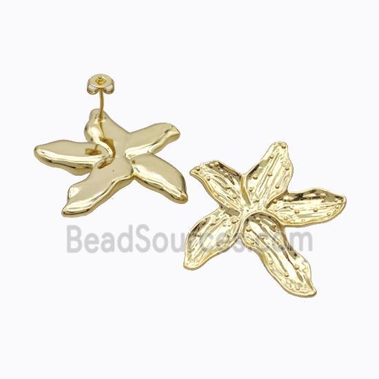 Copper Earring Studs, Gold Plated