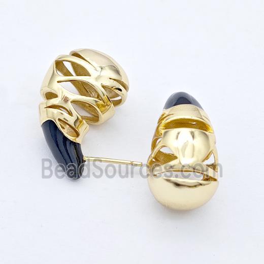 Copper Earring, Gold Plated