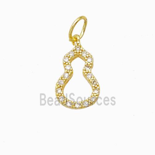 Copper Gourd Pendant Pave Zirconia Gold Plated