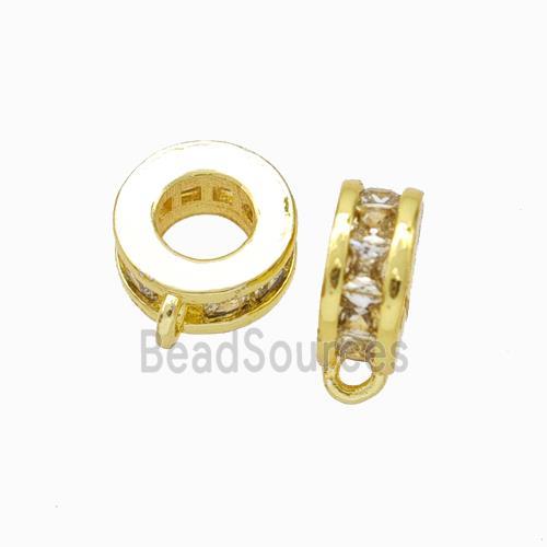 Copper Hanger Bail Micropave Zirconia Gold Plated