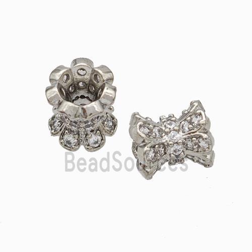 Copper Beadcaps Beads Micropave Zirconia Platinum Plated