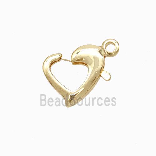 Copper Lobster Clasp Heart Lt.Gold Plated