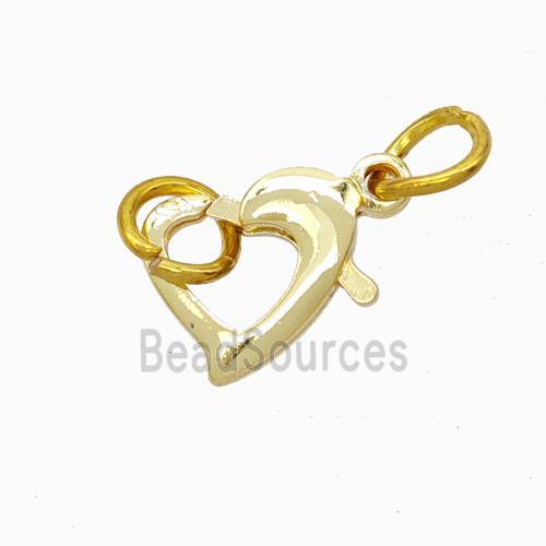 Copper Lobster Clasp Heart Gold Plated