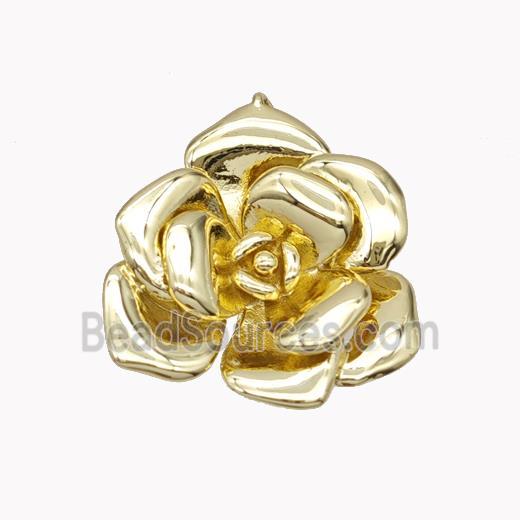 Copper Rose Flower Pendant Gold Plated