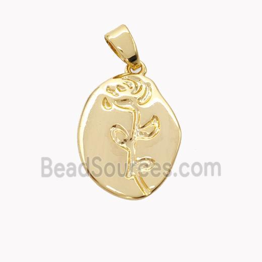 Copper Flower Pendant Gold Plated