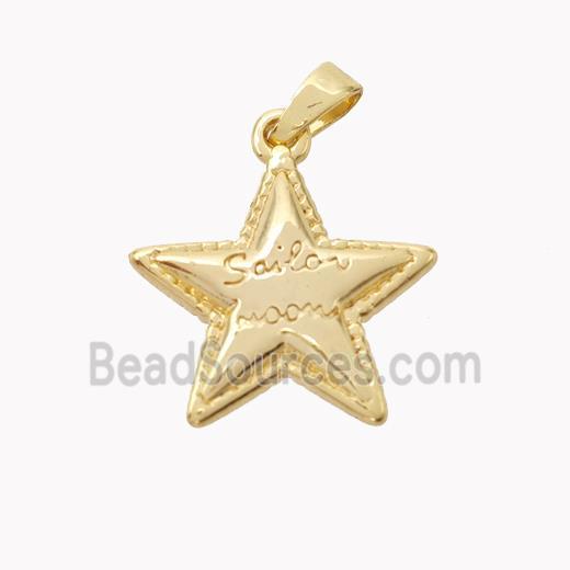 Copper Star Pendant Gold Plated