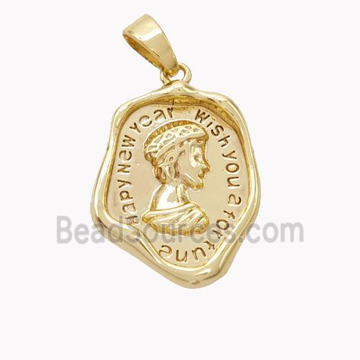 Copper Pendant Leader People Gold Plated