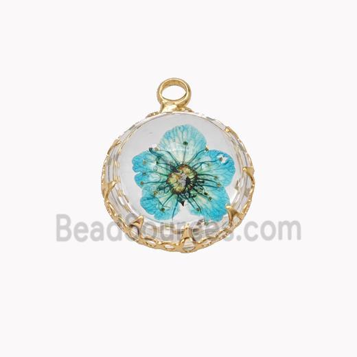 Acrylic Flower Pendant Gold Plated