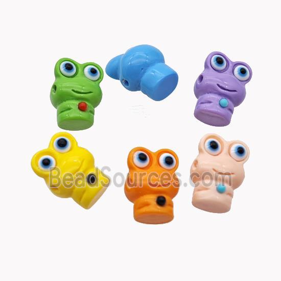 Resin Frog Beads Mixed Color