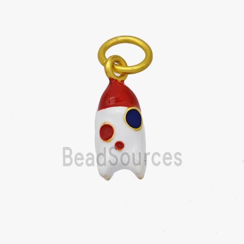 Christmas Hat Pendant Copper Pendant Enamel Platinum Plated